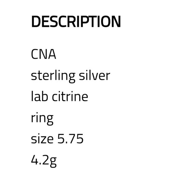 VINTAGE STERLING CITRINE RING. Estate sale piece signed CNA - Picture 5 of 8